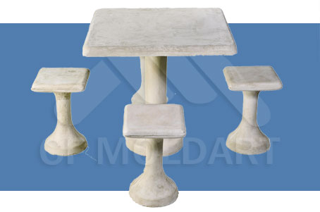 Conjunto de Mesa Quadrada de Concreto MS04A 